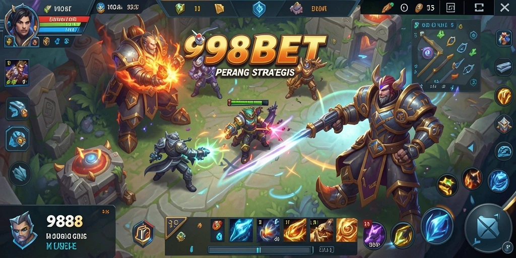 Tangkapan layar menunjukkan aksi seru dalam permainan MOBA.