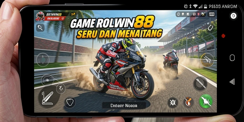 Tampilan seru dalam permainan balap motor BROWIN88.