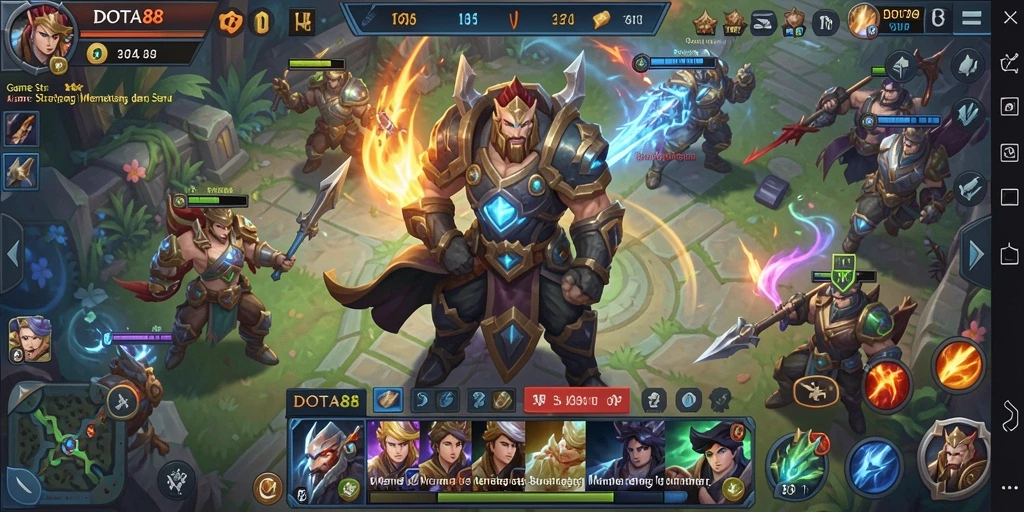 Tampilan gameplay strategis yang mendebarkan di DOTA88.