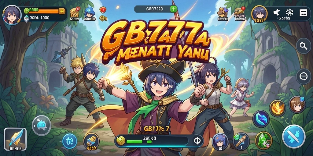 Tangkapan layar utama GB777 menunjukkan pertempuran seru di dunia Anime.