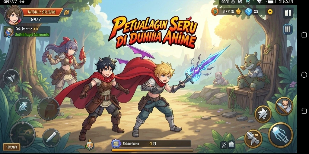 Tampilan screenshot gameplay GN777 yang menampilkan aksi seru karakter anime.