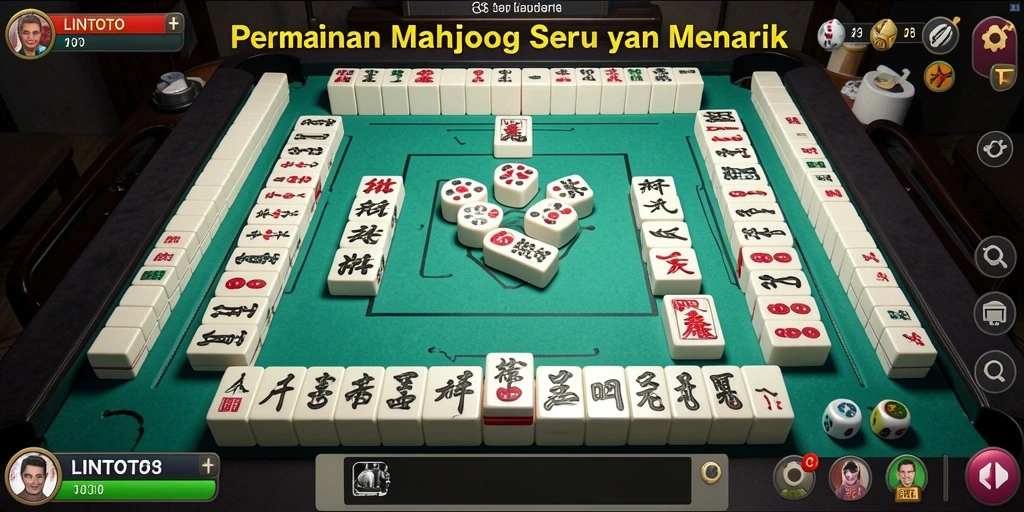 Tampilan gameplay Mahjong yang menarik dan penuh warna di LINITOTO.