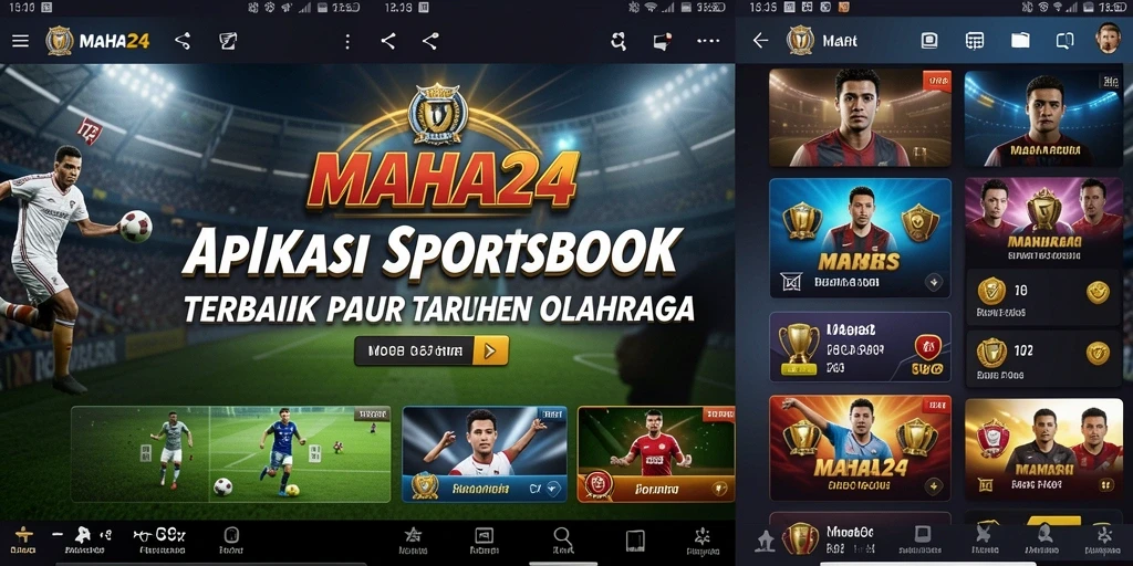 Screenshot MAHA24 menampilkan antarmuka taruhan olahraga yang menarik.