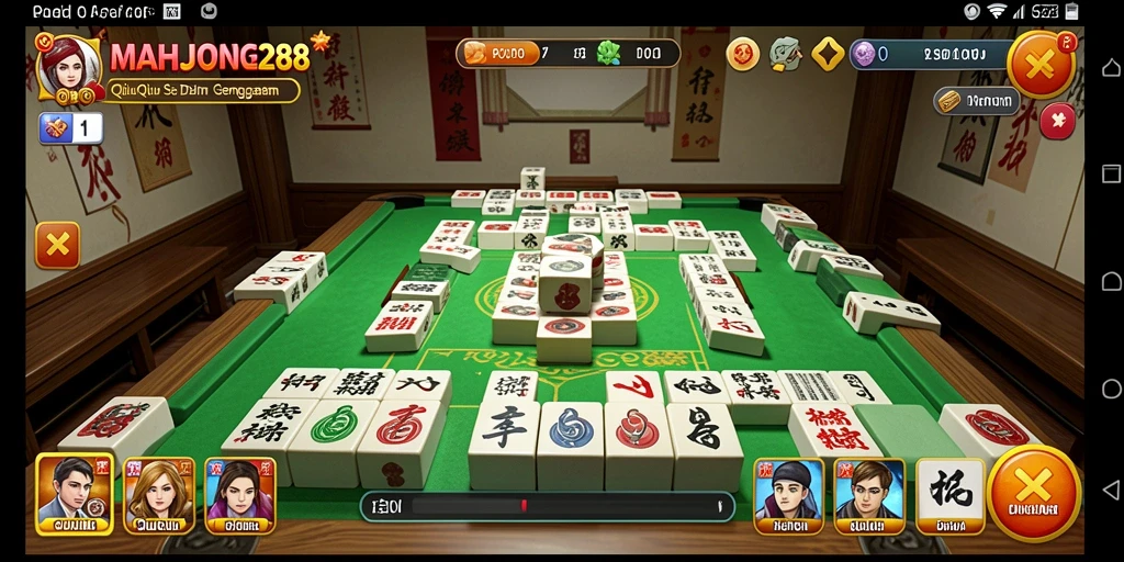 Tampilan menarik dari gameplay seru QiuQiu di MAHJONG288.