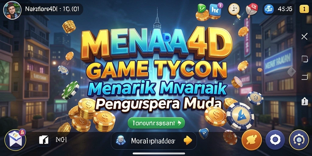 Screenshot MENARA4D menampilkan gameplay Tycoon yang menarik.