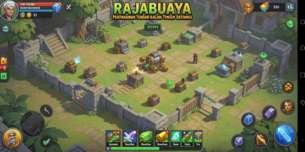 Gambaran mendalam dari gameplay Tower Defense di RAJABUAYA.